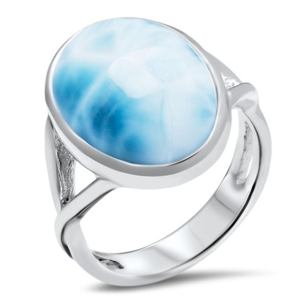 Marahlago Oval Larimar Ring Lumina Gem Wilmington, NC