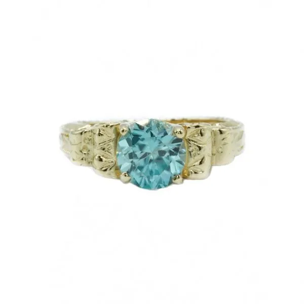 Blue Zircon Ring - Yellow Gold Lumina Gem Wilmington, NC