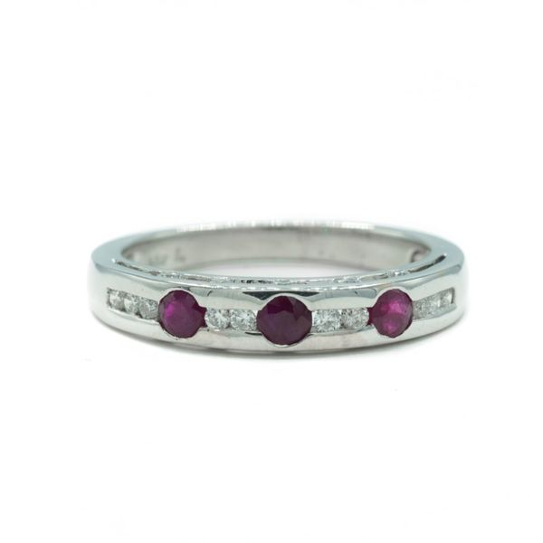Diamond and Ruby Band in White Gold Lumina Gem Wilmington, NC