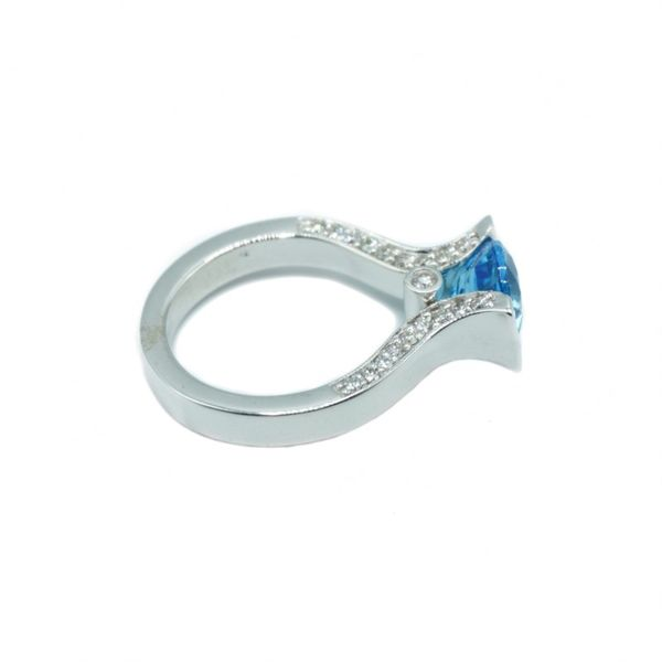 Frank Reubel Blue Topaz and Diamond Ring -  White Gold Image 2 Lumina Gem Wilmington, NC