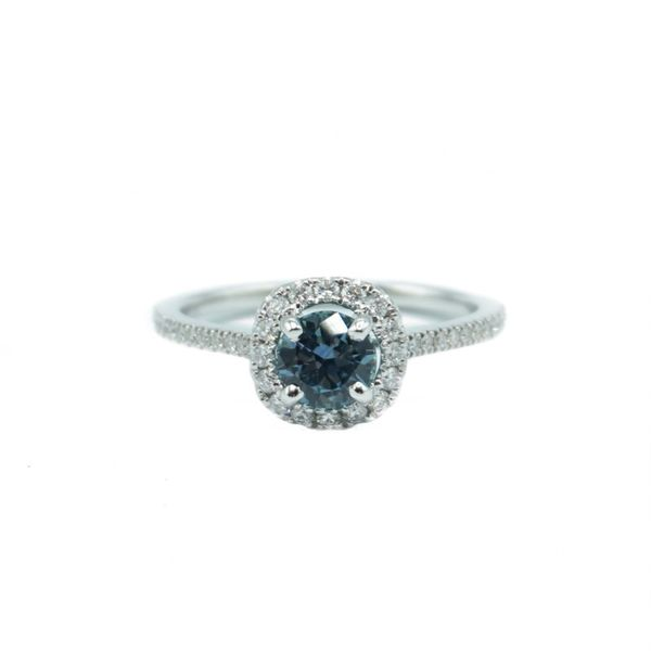 S. Kashi & Sons Montana Sapphire and .29ctw Diamond Ring in White Gold Lumina Gem Wilmington, NC