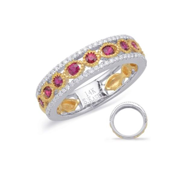 S. Kashi and Sons .44ctw Ruby and .23ctw Diamond Band - Two Tone Gold Lumina Gem Wilmington, NC