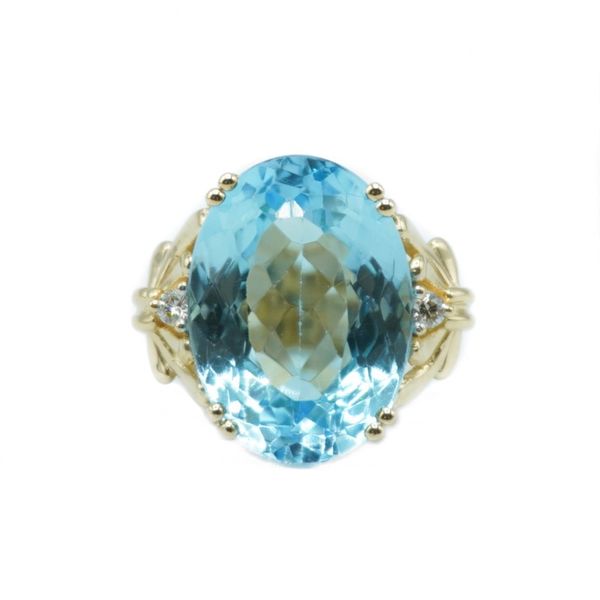 Blue Topaz and Diamond Ring - Yellow Gold Lumina Gem Wilmington, NC