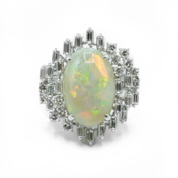 Opal and Diamond Ring - White Gold Lumina Gem Wilmington, NC