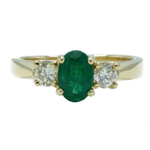 .75ct Emerald and .40ctw Diamond Ring in 14k Yellow Gold Lumina Gem Wilmington, NC