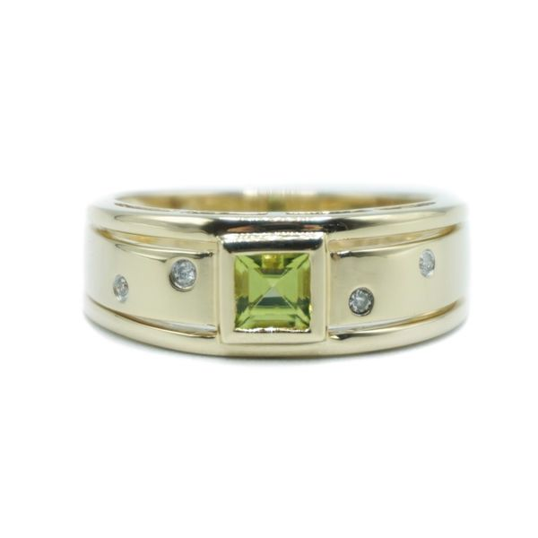 Peridot and Diamond Ring in Yellow Gold Lumina Gem Wilmington, NC
