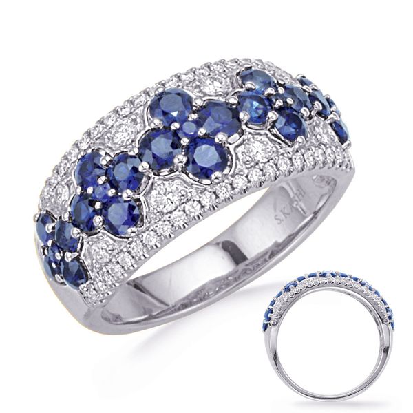 S. Kashi and Sons 1.61ctw Sapphire and .34ctw Diamond Band- 14k White Gold Lumina Gem Wilmington, NC