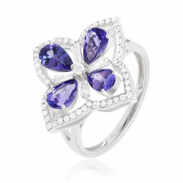 Luvente 2ctw Tanzanite and .18ctw Diamond Ring- 14k White Gold Lumina Gem Wilmington, NC