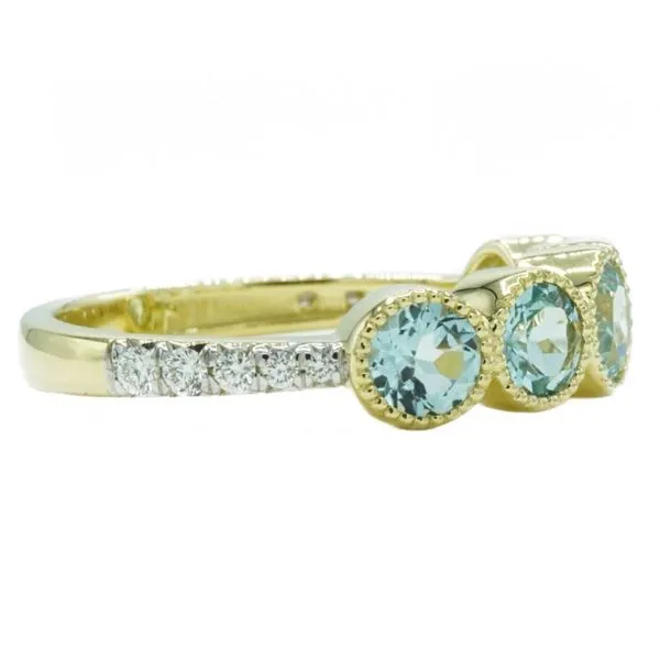 Sloane Street Sky Blue Topaz and Diamond Band - 18k Yellow Gold Image 2 Lumina Gem Wilmington, NC