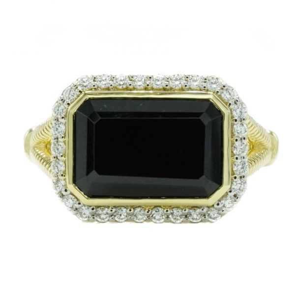 Sloane Street Black Spinel and Diamond Ring - 18k Yellow Gold Lumina Gem Wilmington, NC