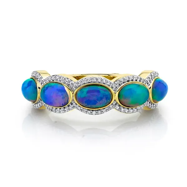 Sloane Street 1.37ctw Ethiopian Opal and .22ctw Diamond Band - Yellow Gold Lumina Gem Hampstead, NC