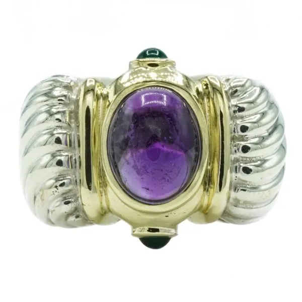 David Yurman Renaissance Amethyst and Green Chalcedony Ring - Sterling Silver Lumina Gem Wilmington, NC