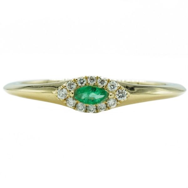 .06ctw Emerald and .07ctw Diamond Ring - 14k Yellow Gold Lumina Gem Wilmington, NC