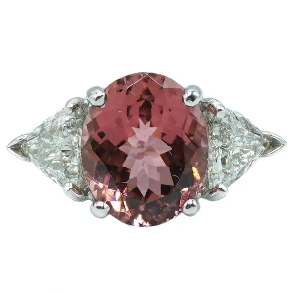 2.5ct Pink Tourmaline and Diamond Ring in 14k White Gold Lumina Gem Wilmington, NC