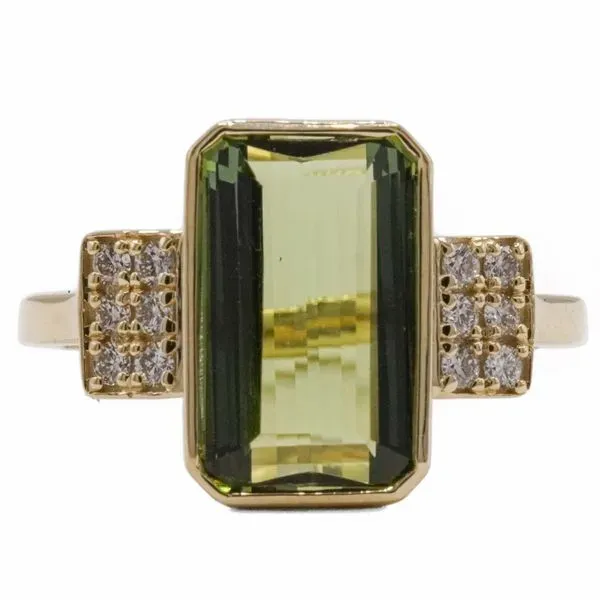 3.14ct Tourmaline and Diamond Ring in 14k Yellow Gold Lumina Gem Wilmington, NC