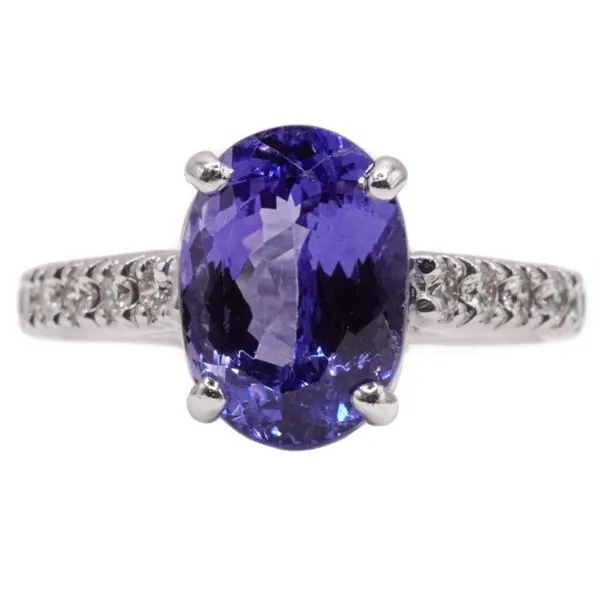 3ct Tanzanite and .26ctw Diamond Ring in 14k White Gold Lumina Gem Wilmington, NC