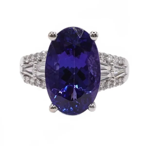 7.21ct AAA Tanzanite and Diamond Ring Lumina Gem Wilmington, NC