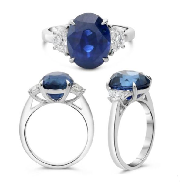 Sapphire and Diamond Ring- Platinum Lumina Gem Wilmington, NC