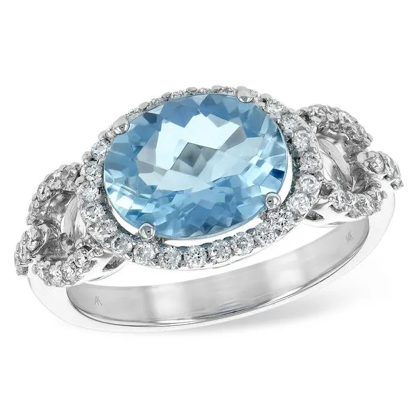 Allison Kaufman 1.90ct Aquamarine and .41ctw Diamond Ring in 14k White Gold Lumina Gem Wilmington, NC