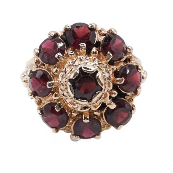 Garnet Cluster Ring in 14k Yellow Gold Lumina Gem Hampstead, NC