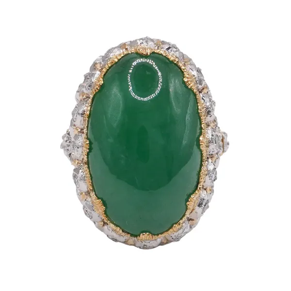 Buccellati Jade and Diamond Ring Lumina Gem Wilmington, NC