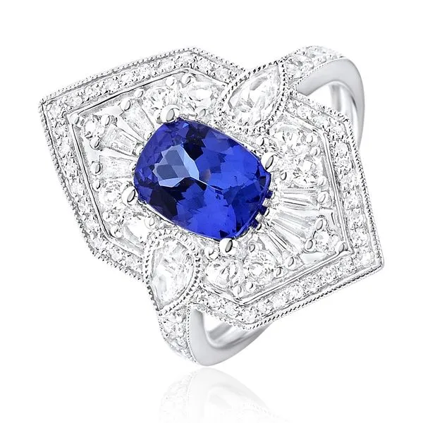 Tanzanite and Diamond Ring- 14k White Gold Lumina Gem Wilmington, NC