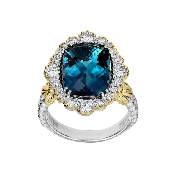 Alwand Vahan .70ctw Diamond and London Blue Topaz Ring in Sterling Silver and 14k Yellow Gold Lumina Gem Hampstead, NC