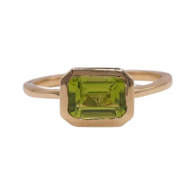 Paragon Couture 1.25ct Peridot East West Bezel Set Ring Lumina Gem Hampstead, NC