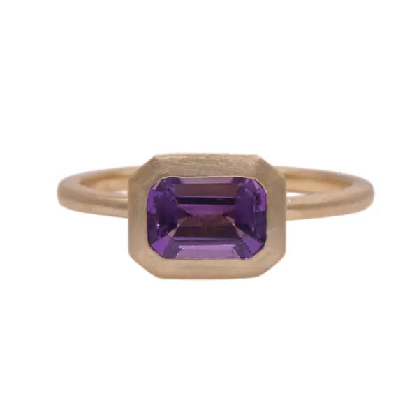 Paragon Couture 1.45ct Amethyst East West Bezel Set Ring Lumina Gem Wilmington, NC