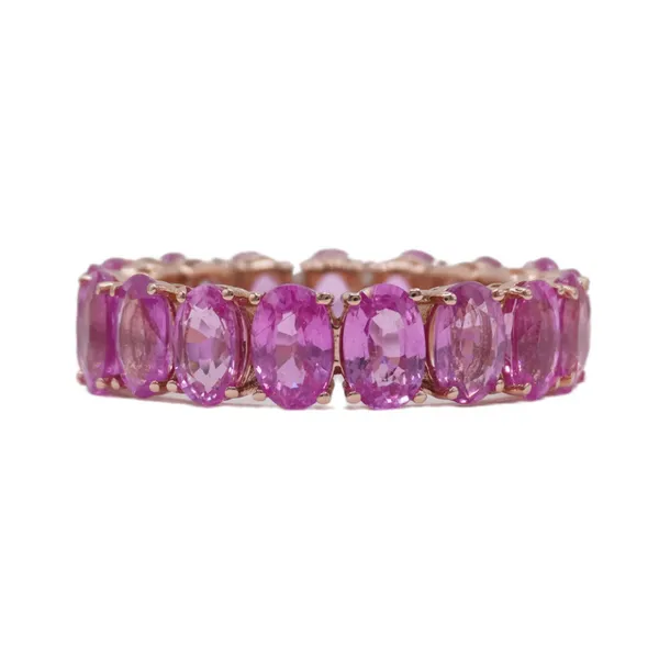 10.19ctw Pink Sapphire and 14k Rose Gold Eternity Band Lumina Gem Hampstead, NC