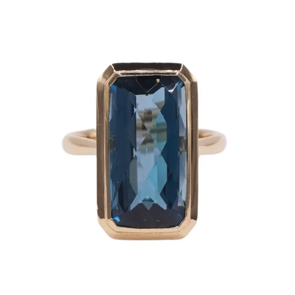 David Kord 10.91ct Blue Topaz Bezel Set Ring Lumina Gem Hampstead, NC