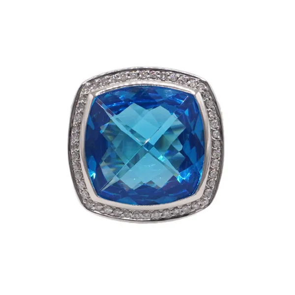 David Yurman 17mm Blue Topaz and Diamond Albion Ring Lumina Gem Wilmington, NC