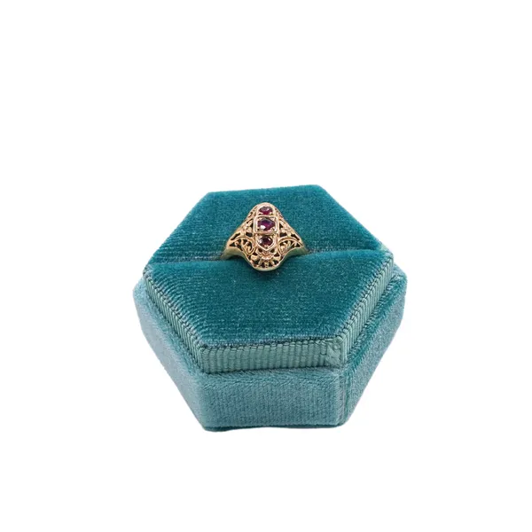 .40ctw Ruby and 14k Yellow Gold Filigree Ring Image 2 Lumina Gem Hampstead, NC