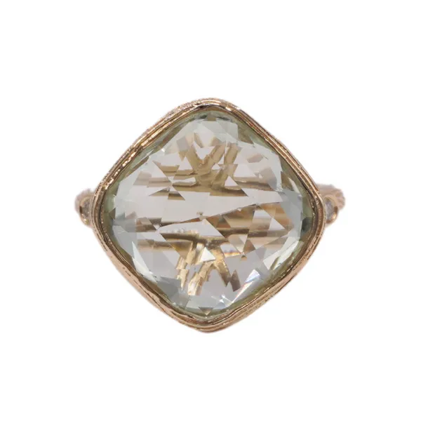 Allison Kaufman Kite Set Green Amethyst Ring with 2 Diamond Accents Lumina Gem Hampstead, NC