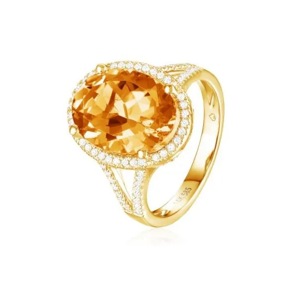 Luvente Citrine and Diamond Ring- 14k Yellow Gold Lumina Gem Hampstead, NC