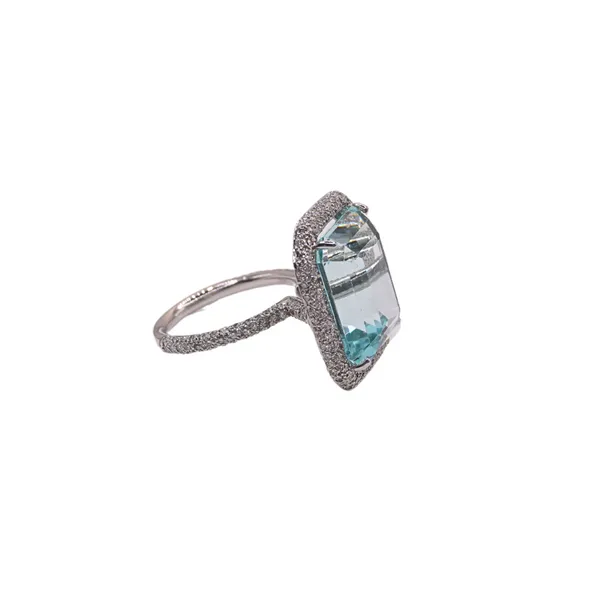 16ct Aquamarine and Diamond Ring Image 2 Lumina Gem Hampstead, NC
