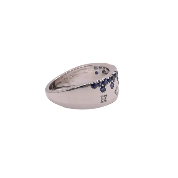Luvente Sapphire and Diamond Ring- 14k White Gold Image 2 Lumina Gem Hampstead, NC