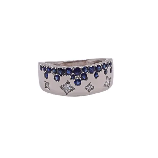 Luvente Sapphire and Diamond Ring- 14k White Gold Lumina Gem Hampstead, NC