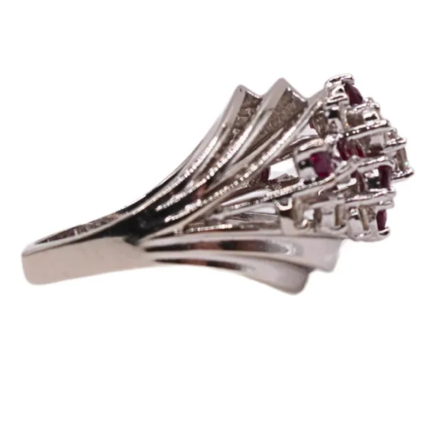 Ruby and Diamond 18k White Gold Ring Image 2 Lumina Gem Hampstead, NC