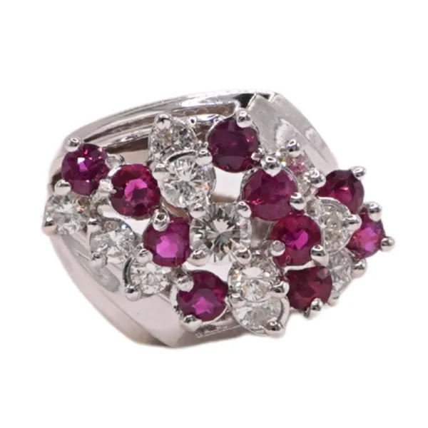 Ruby and Diamond 18k White Gold Ring Lumina Gem Hampstead, NC