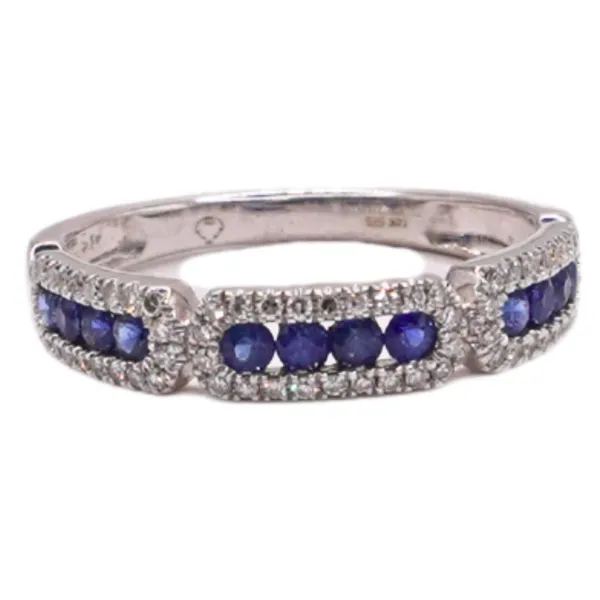 Luvente Sapphire and Diamond 14k White Gold Ring Lumina Gem Hampstead, NC
