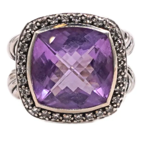David Yurman Amethyst and Diamond Sterling Silver AlbionRing Lumina Gem Wilmington, NC