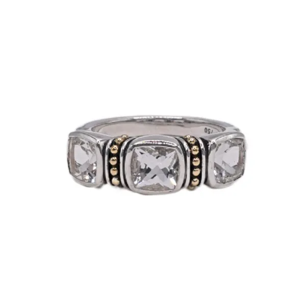 Lagos White Topaz and Sterling Silver Ring with 18k Yellow Gold Accents Lumina Gem Hampstead, NC