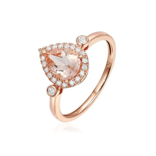 Luvente Pear Shaped Morganite and Diamond Ring Lumina Gem Hampstead, NC