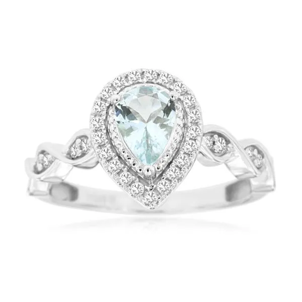 Aquamarine and Diamond Ring- 14k White Gold Lumina Gem Hampstead, NC