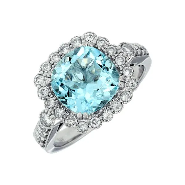 Aquamarine and Diamond Ring- 14k White Gold Lumina Gem Hampstead, NC