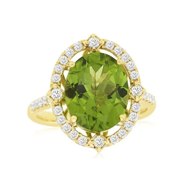 Peridot and Diamond Ring- 14k Yellow Gold Lumina Gem Hampstead, NC
