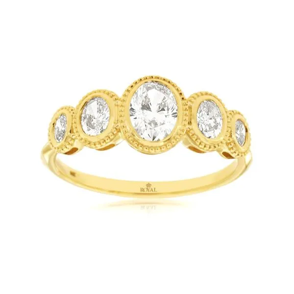 Oval Five Stone Diamond Band- 14k Yellow Gold Lumina Gem Hampstead, NC