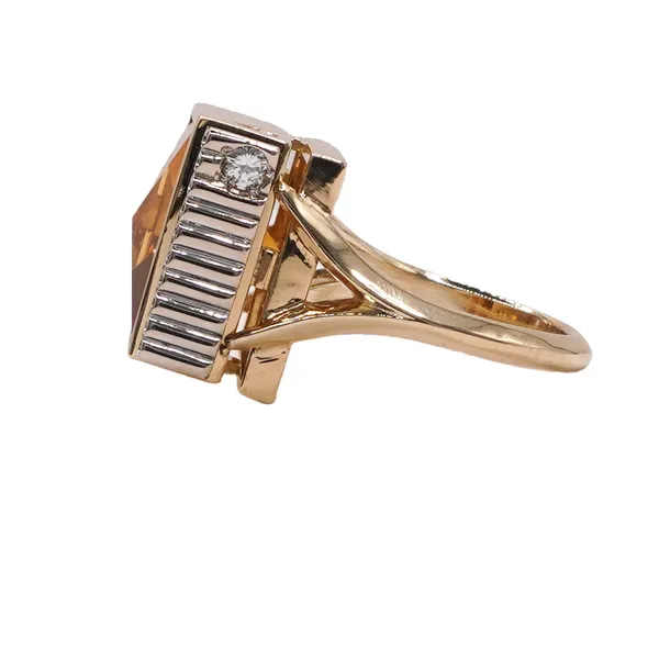 Citrine and Diamond Ring- 14k Yellow Gold Image 3 Lumina Gem Hampstead, NC