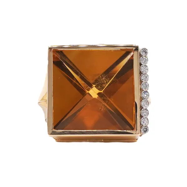 Citrine and Diamond Ring- 14k Yellow Gold Lumina Gem Hampstead, NC
